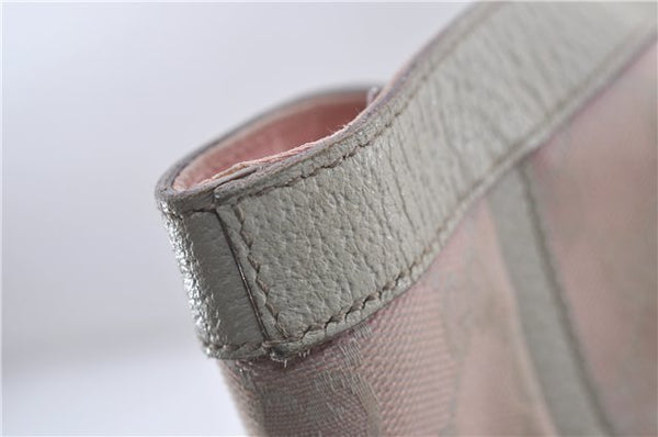 Authentic GUCCI Abbey Shoulder Tote Bag GG Canvas Leather 141472 Pink 7152D