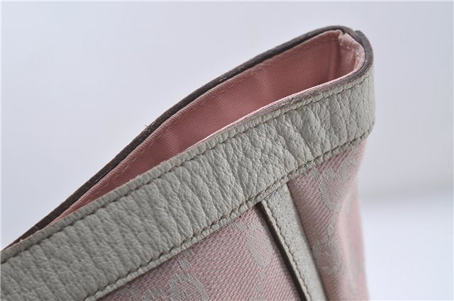 Authentic GUCCI Abbey Shoulder Tote Bag GG Canvas Leather 141472 Pink 7152D