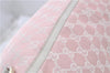 Authentic GUCCI Abbey Shoulder Tote Bag GG Canvas Leather 141472 Pink 7152D