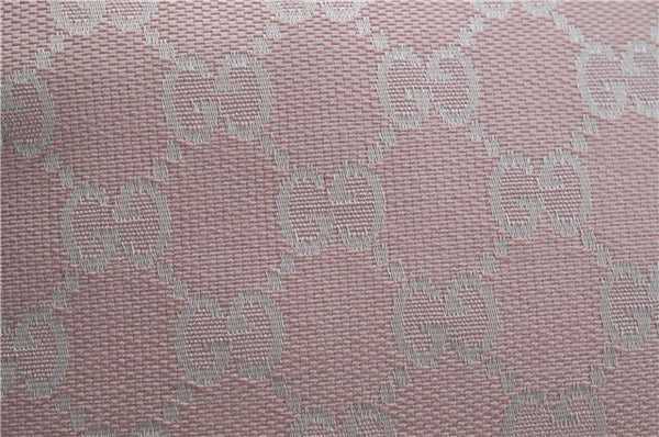 Authentic GUCCI Abbey Shoulder Tote Bag GG Canvas Leather 141472 Pink 7152D