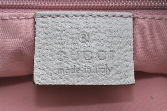 Authentic GUCCI Abbey Shoulder Tote Bag GG Canvas Leather 141472 Pink 7152D