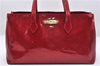 Authentic Louis Vuitton Vernis Wilshire PM Hand Bag Red M93642 LV 7152E