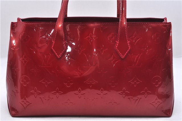 Authentic Louis Vuitton Vernis Wilshire PM Hand Bag Red M93642 LV 7152E