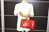 Authentic Louis Vuitton Vernis Wilshire PM Hand Bag Red M93642 LV 7152E