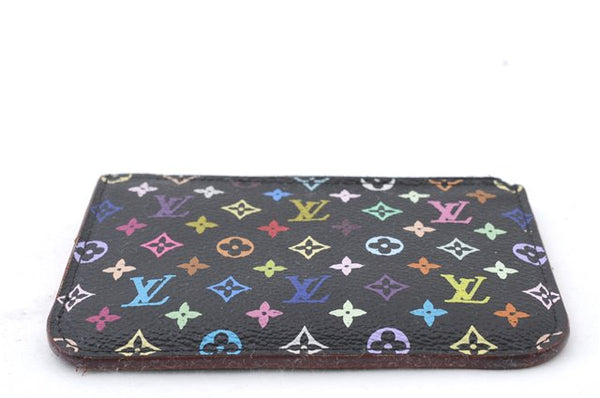 LOUIS VUITTON Monogram Multicolor Pochette Cles Black Coin Case M93735 LV 7153C