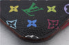 LOUIS VUITTON Monogram Multicolor Pochette Cles Black Coin Case M93735 LV 7153C