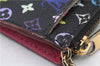 LOUIS VUITTON Monogram Multicolor Pochette Cles Black Coin Case M93735 LV 7153C