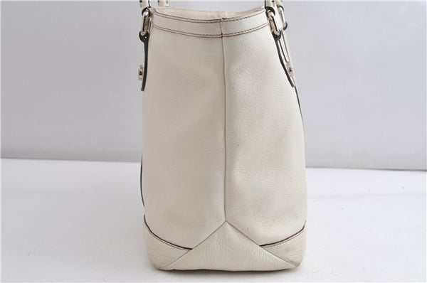 Authentic GUCCI Vintage Shoulder Tote Bag Leather 232973 White 7153F