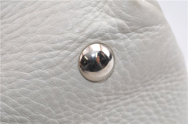 Authentic GUCCI Vintage Shoulder Tote Bag Leather 232973 White 7153F