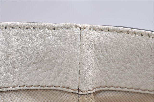 Authentic GUCCI Vintage Shoulder Tote Bag Leather 232973 White 7153F