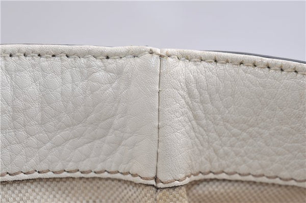 Authentic GUCCI Vintage Shoulder Tote Bag Leather 232973 White 7153F