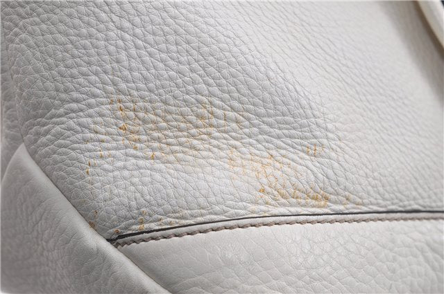 Authentic GUCCI Vintage Shoulder Tote Bag Leather 232973 White 7153F