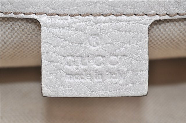 Authentic GUCCI Vintage Shoulder Tote Bag Leather 232973 White 7153F