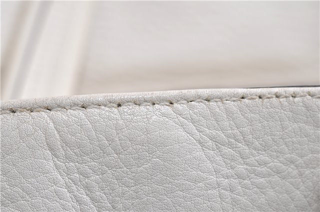 Authentic GUCCI Vintage Shoulder Tote Bag Leather 232973 White 7153F