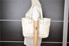 Authentic GUCCI Vintage Shoulder Tote Bag Leather 232973 White 7153F