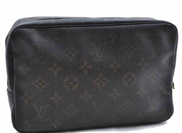 Auth LOUIS VUITTON Monogram Trousse Toilette 23 Clutch Hand Bag M47524 LV 7154A