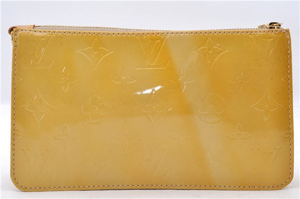 Authentic LOUIS VUITTON Vernis Lexington Hand Bag Pouch Yellow M91010 LV 7154C