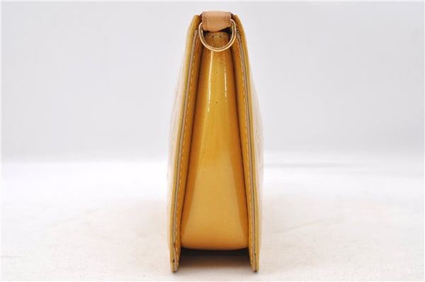Authentic LOUIS VUITTON Vernis Lexington Hand Bag Pouch Yellow M91010 LV 7154C