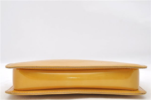 Authentic LOUIS VUITTON Vernis Lexington Hand Bag Pouch Yellow M91010 LV 7154C