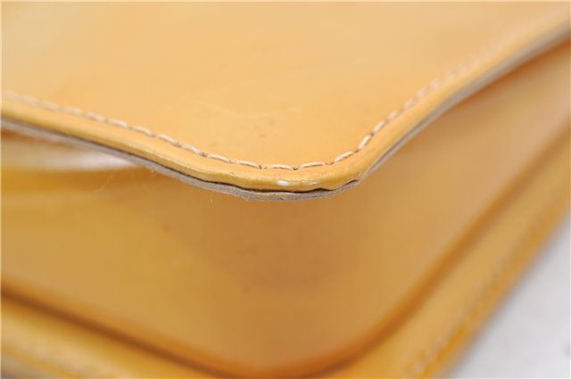 Authentic LOUIS VUITTON Vernis Lexington Hand Bag Pouch Yellow M91010 LV 7154C