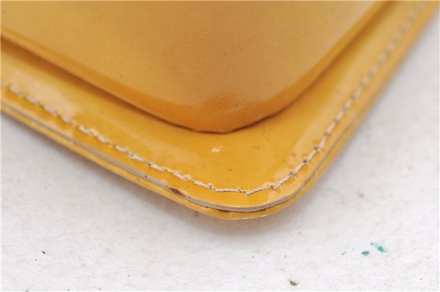 Authentic LOUIS VUITTON Vernis Lexington Hand Bag Pouch Yellow M91010 LV 7154C