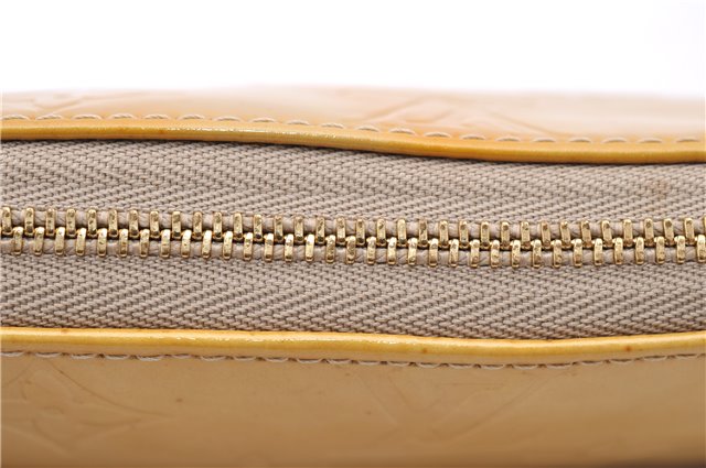 Authentic LOUIS VUITTON Vernis Lexington Hand Bag Pouch Yellow M91010 LV 7154C