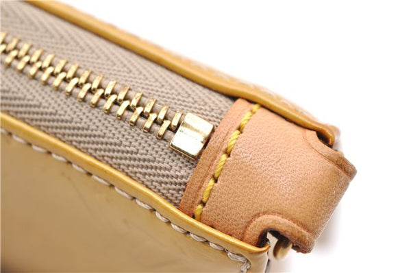 Authentic LOUIS VUITTON Vernis Lexington Hand Bag Pouch Yellow M91010 LV 7154C