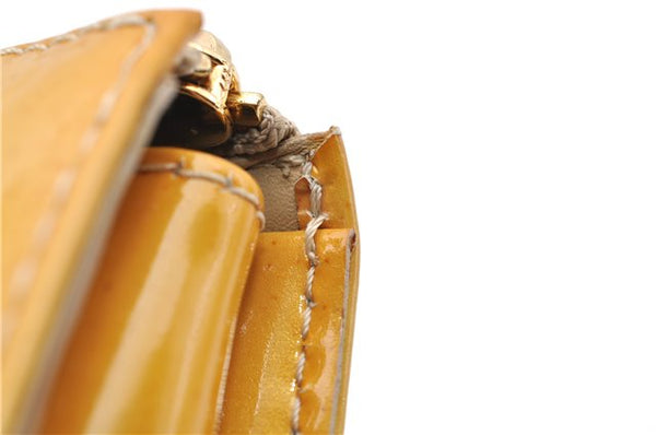 Authentic LOUIS VUITTON Vernis Lexington Hand Bag Pouch Yellow M91010 LV 7154C