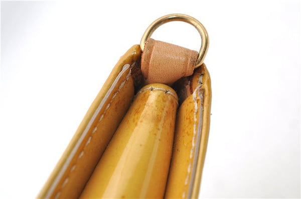 Authentic LOUIS VUITTON Vernis Lexington Hand Bag Pouch Yellow M91010 LV 7154C