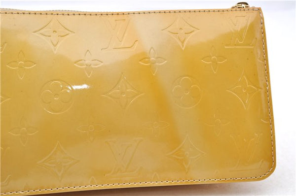 Authentic LOUIS VUITTON Vernis Lexington Hand Bag Pouch Yellow M91010 LV 7154C
