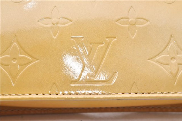 Authentic LOUIS VUITTON Vernis Lexington Hand Bag Pouch Yellow M91010 LV 7154C