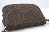 Authentic CELINE C Macadam Blason Shoulder Bag Purse Canvas Leather Brown 7155C