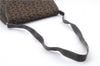 Authentic CELINE C Macadam Blason Shoulder Bag Purse Canvas Leather Brown 7155C