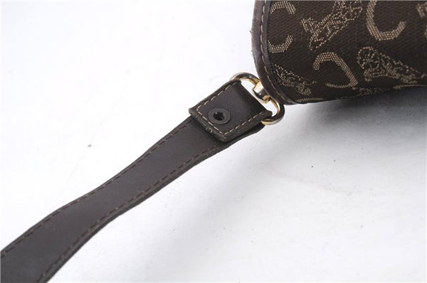Authentic CELINE C Macadam Blason Shoulder Bag Purse Canvas Leather Brown 7155C