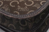 Authentic CELINE C Macadam Blason Shoulder Bag Purse Canvas Leather Brown 7155C