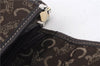 Authentic CELINE C Macadam Blason Shoulder Bag Purse Canvas Leather Brown 7155C