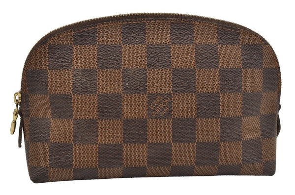 Authentic Louis Vuitton Damier Pochette Cosmetic PM Pouch N47516 LV 7155I