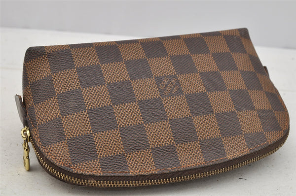 Authentic Louis Vuitton Damier Pochette Cosmetic PM Pouch N47516 LV 7155I