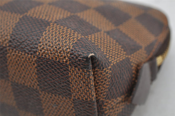 Authentic Louis Vuitton Damier Pochette Cosmetic PM Pouch N47516 LV 7155I
