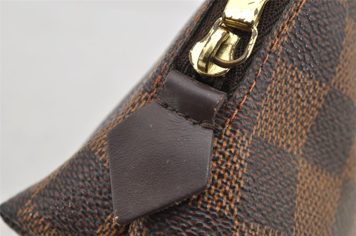 Authentic Louis Vuitton Damier Pochette Cosmetic PM Pouch N47516 LV 7155I