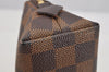 Authentic Louis Vuitton Damier Pochette Cosmetic PM Pouch N47516 LV 7155I