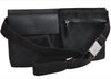 Authentic GUCCI Waist Body Bum Bag Purse GG Canvas Leather 28566 Black 7157E