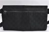 Authentic GUCCI Waist Body Bum Bag Purse GG Canvas Leather 28566 Black 7157E