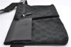 Authentic GUCCI Waist Body Bum Bag Purse GG Canvas Leather 28566 Black 7157E