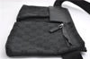 Authentic GUCCI Waist Body Bum Bag Purse GG Canvas Leather 28566 Black 7157E