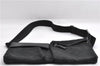 Authentic GUCCI Waist Body Bum Bag Purse GG Canvas Leather 28566 Black 7157E