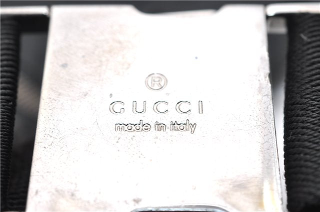 Authentic GUCCI Waist Body Bum Bag Purse GG Canvas Leather 28566 Black 7157E