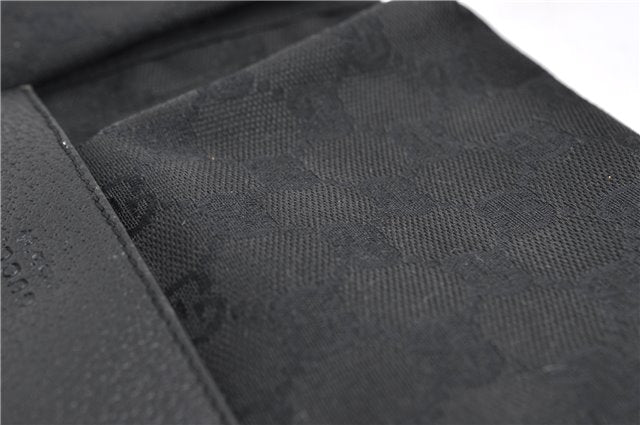 Authentic GUCCI Waist Body Bum Bag Purse GG Canvas Leather 28566 Black 7157E