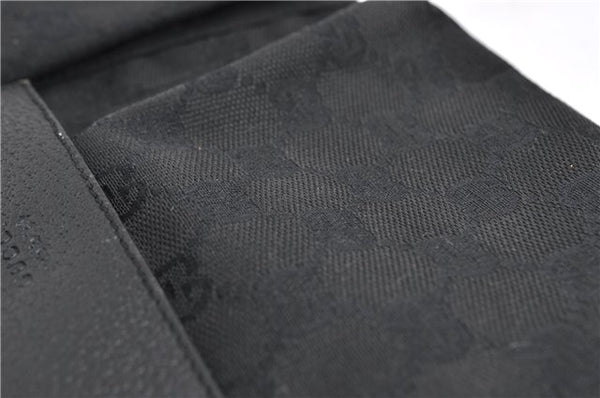 Authentic GUCCI Waist Body Bum Bag Purse GG Canvas Leather 28566 Black 7157E