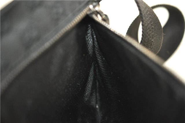 Authentic GUCCI Waist Body Bum Bag Purse GG Canvas Leather 28566 Black 7157E